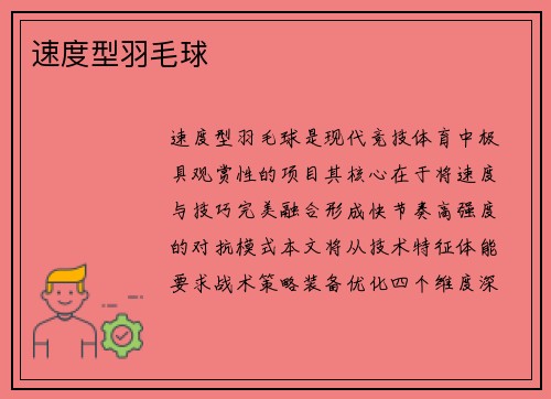 速度型羽毛球